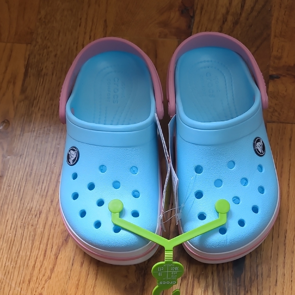 Crocs Kids Clogs in Light Blue and Pink